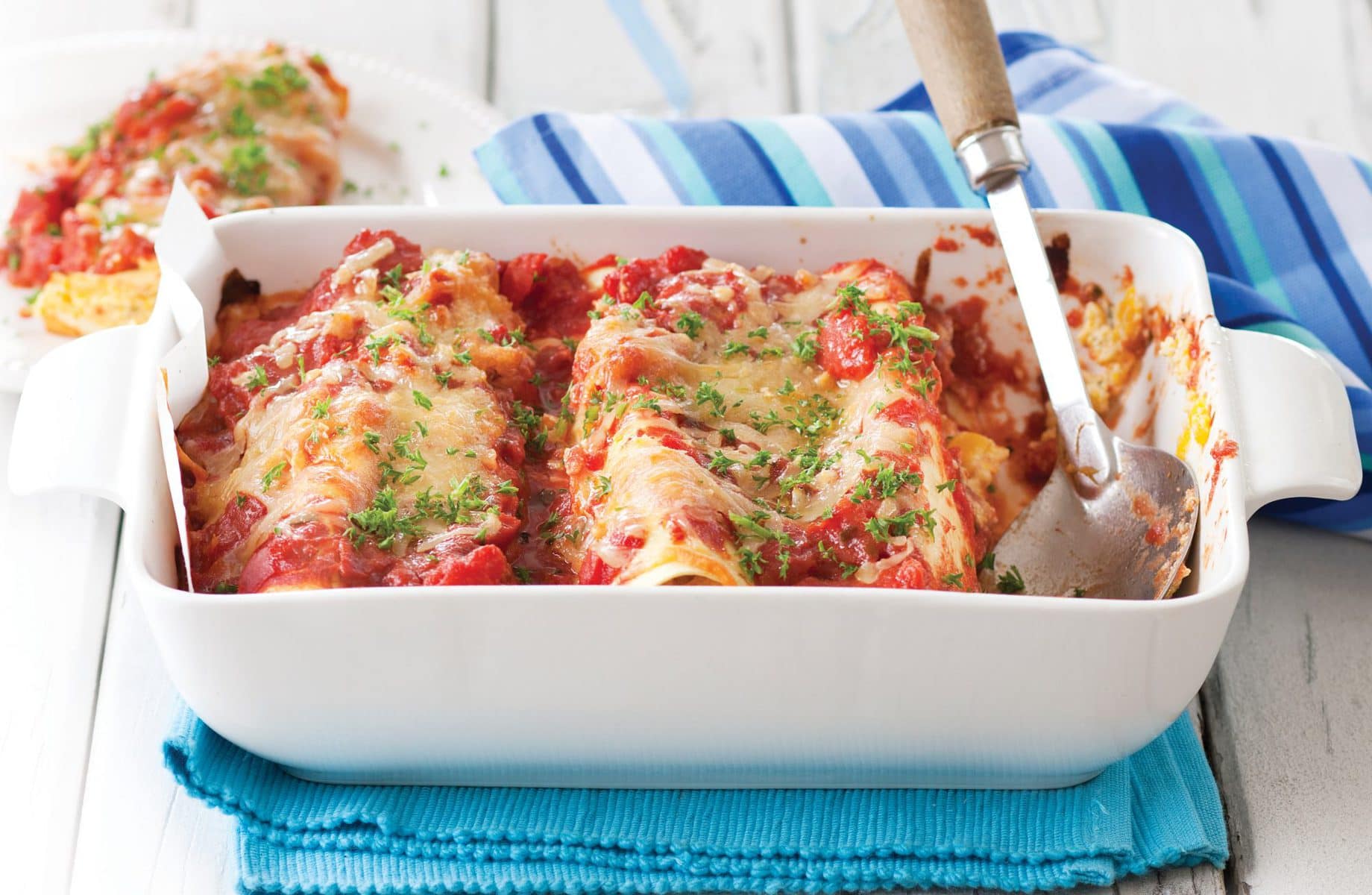 Pumpkin and corn cannelloni