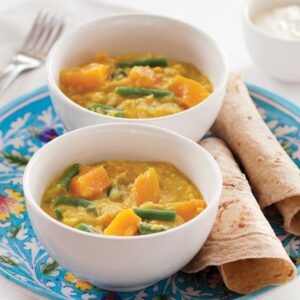 Red lentil vegetable dhal