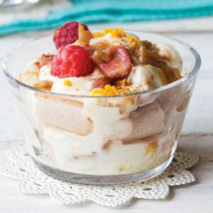 Rhubarb custard trifle