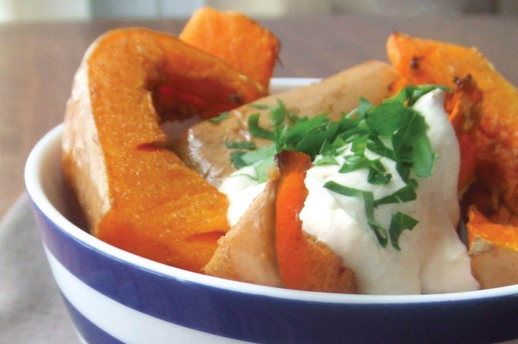 Roasted butternut with tahini yoghurt