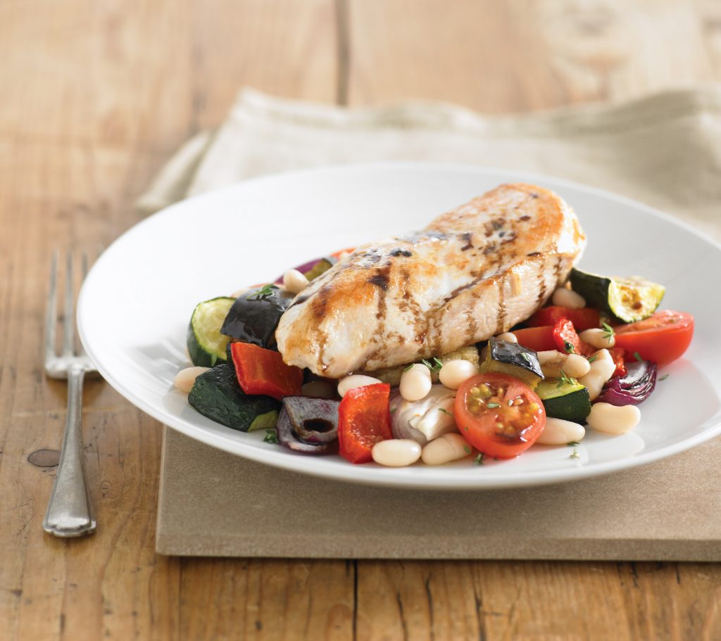 Roasted chicken breast with ratatouille Roasted chicken breast with ratatouille