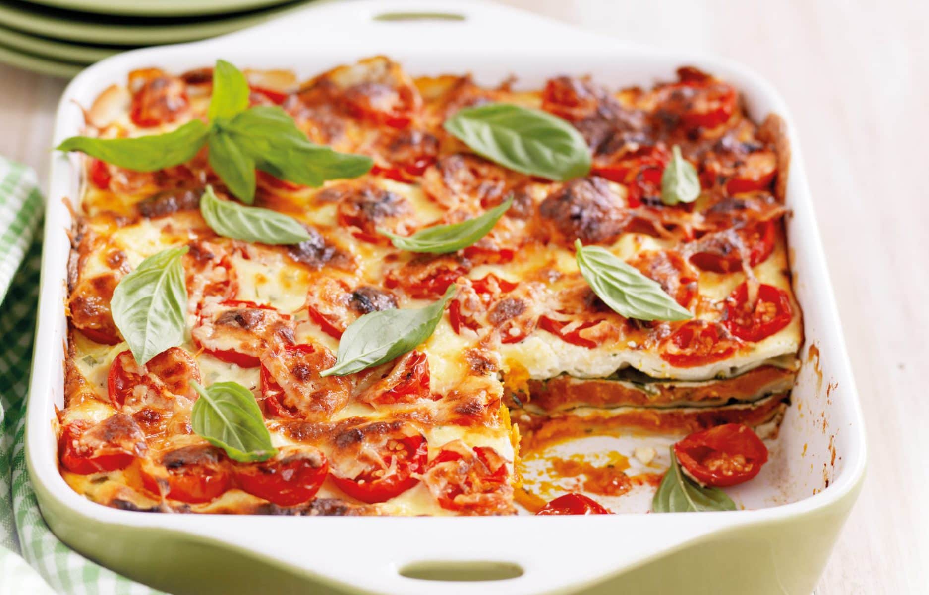 Roasted pumpkin and ricotta lasagne