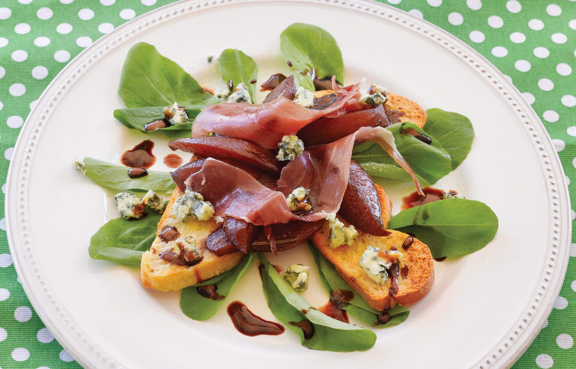 Rosemary roasted pear bruschetta