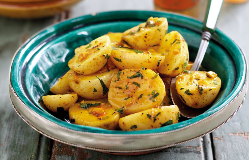 Saffron and garlic baby potatoes Saffron and garlic baby potatoes