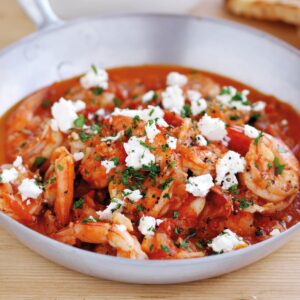 Saganaki prawns