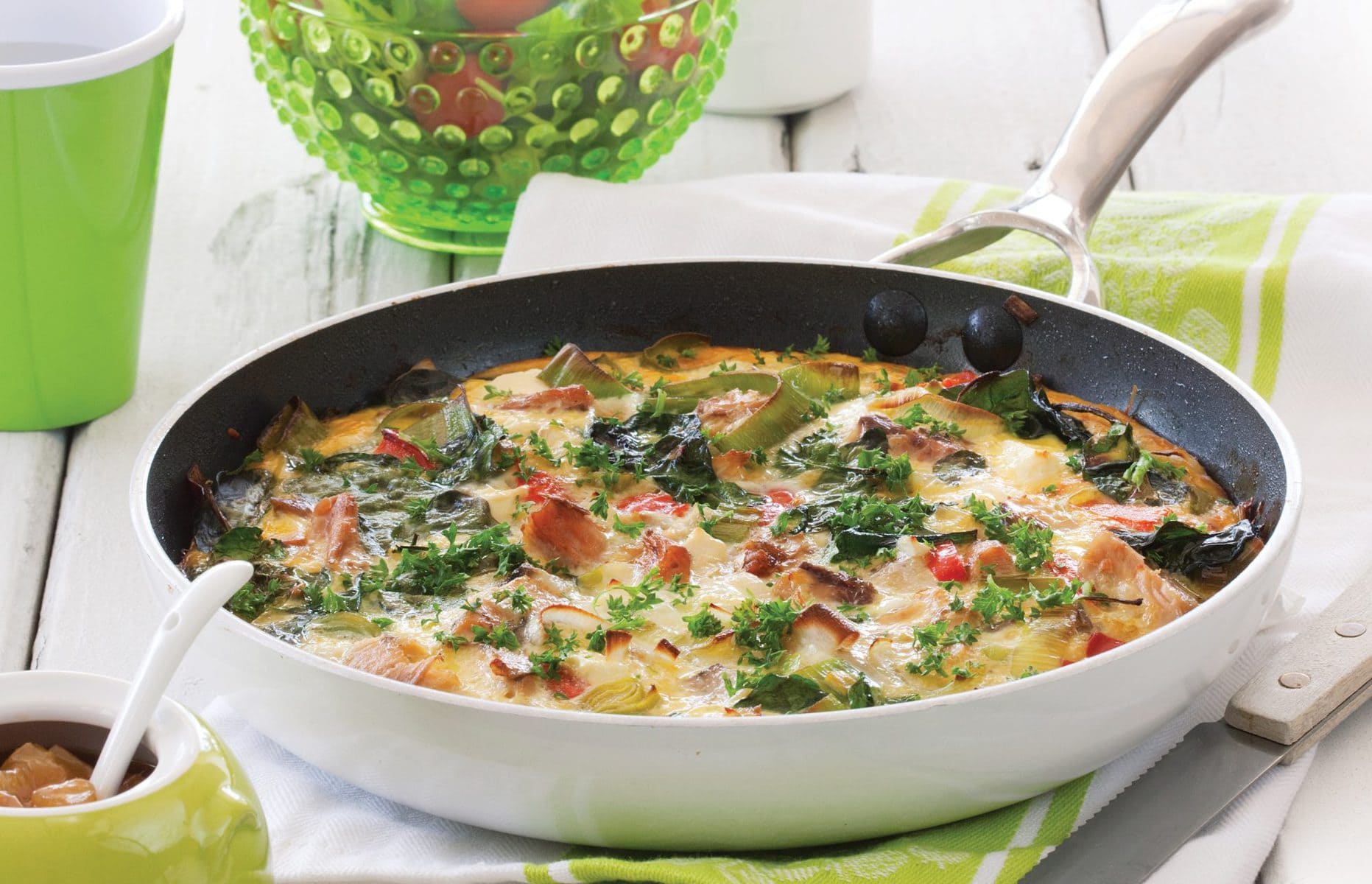 Salmon and potato frittata