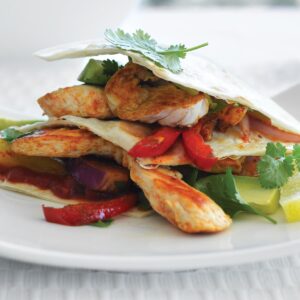 Salsa chicken fajita stacks