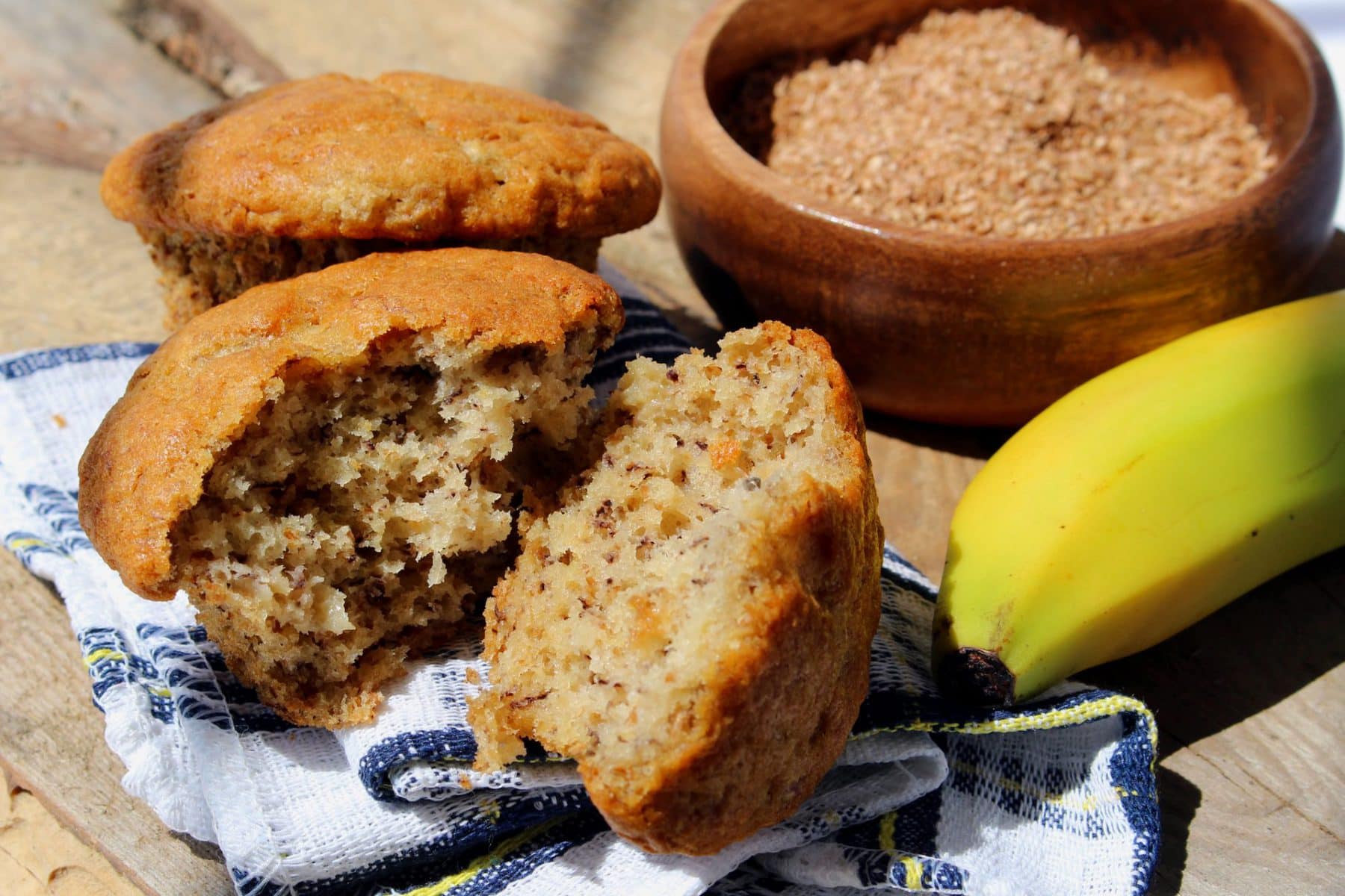 Soy banana bran muffins