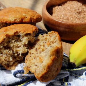 Soy banana bran muffins