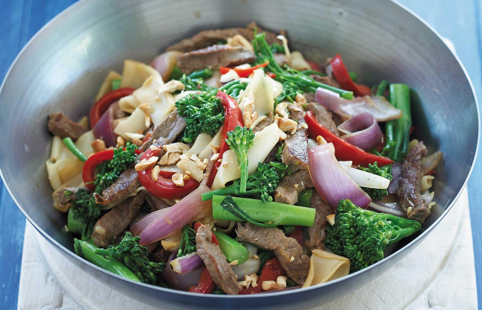 Soy beef and noodle stir-fry