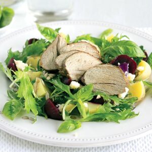 Spiced lamb, beetroot and feta salad