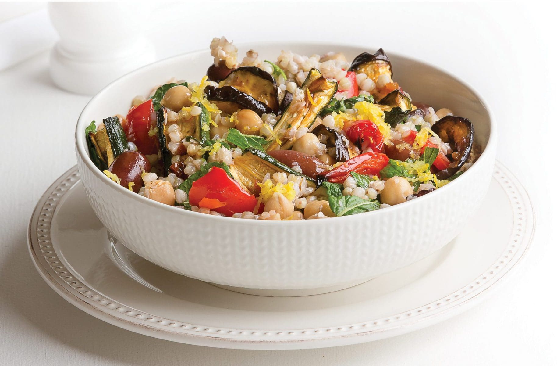 Spicy eggplant buckwheat salad