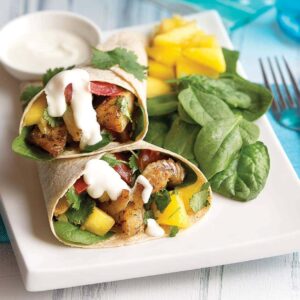 Spicy fish fajitas