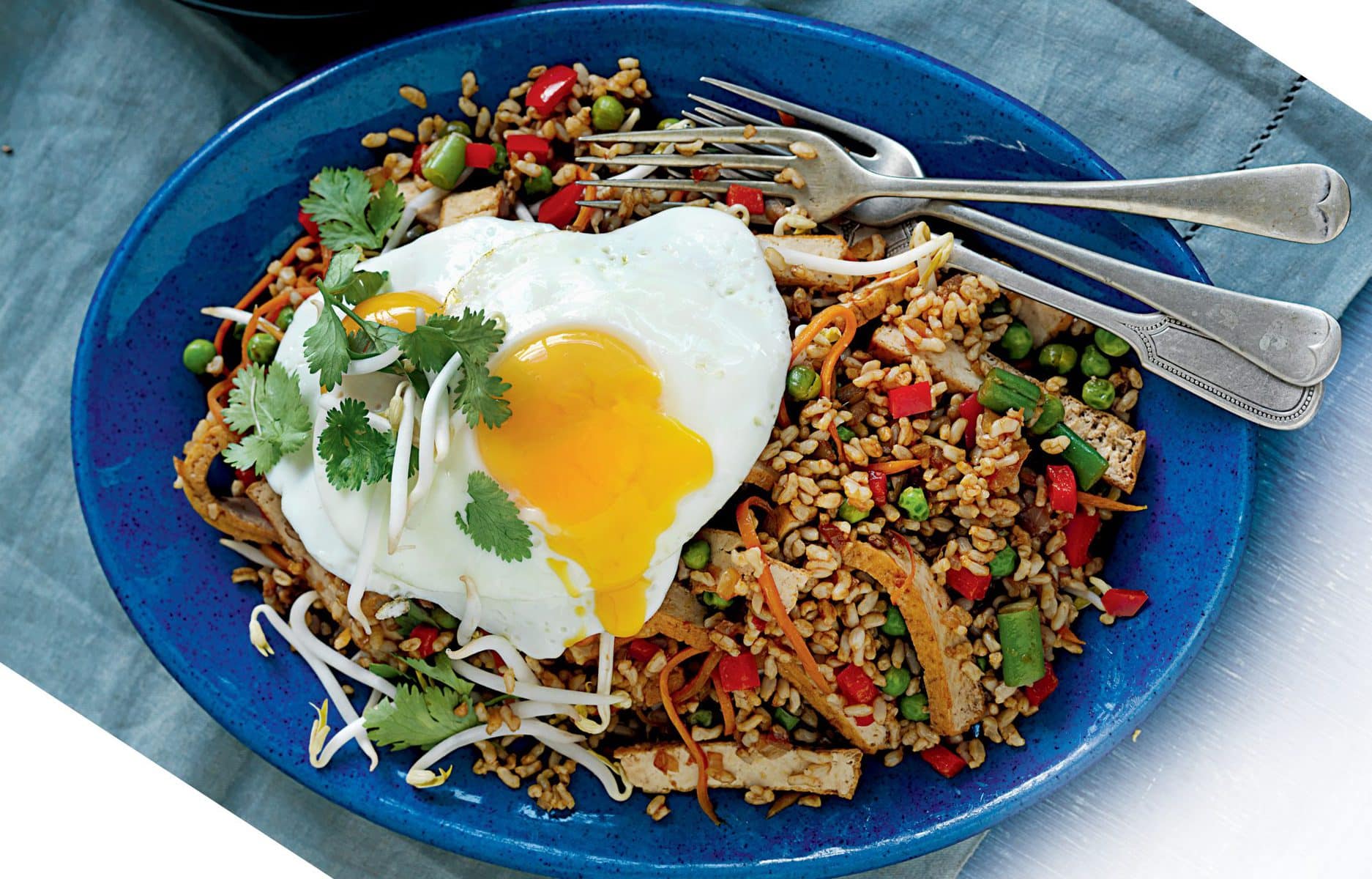 Spicy tofu rice and fried egg