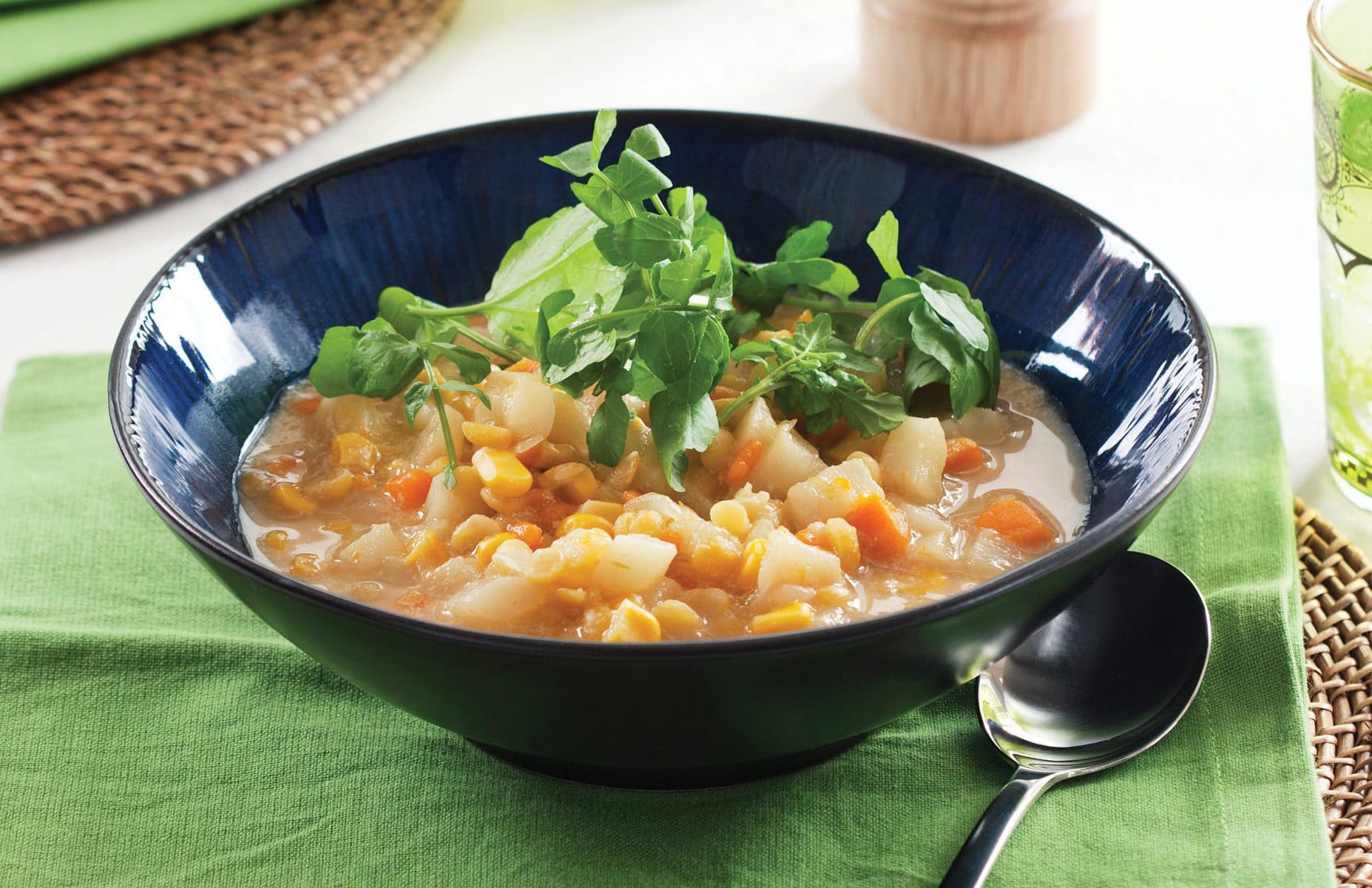 Split pea kumara chowder