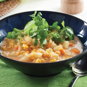 Split pea kumara chowder