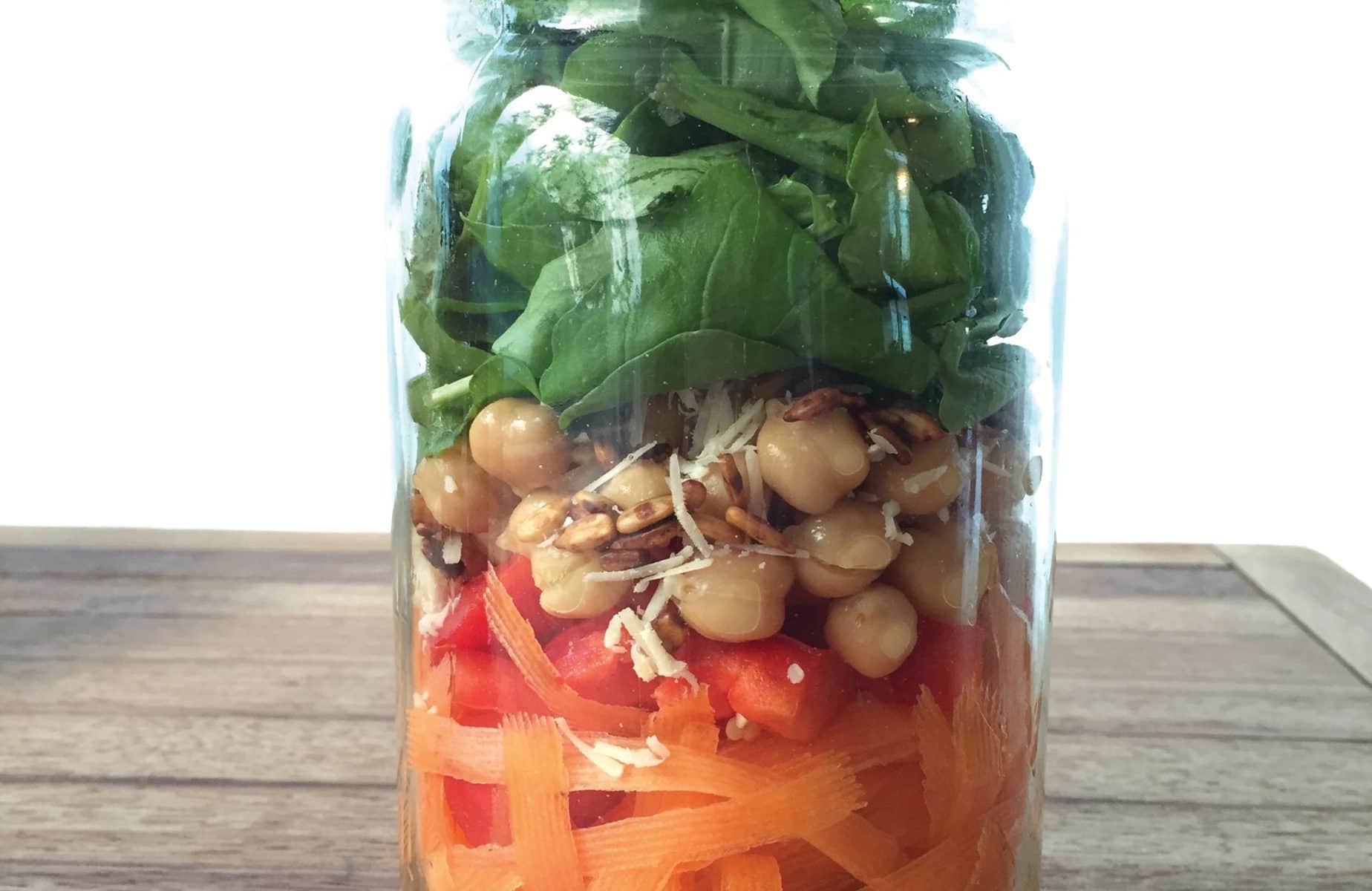 Spring salad in a jar