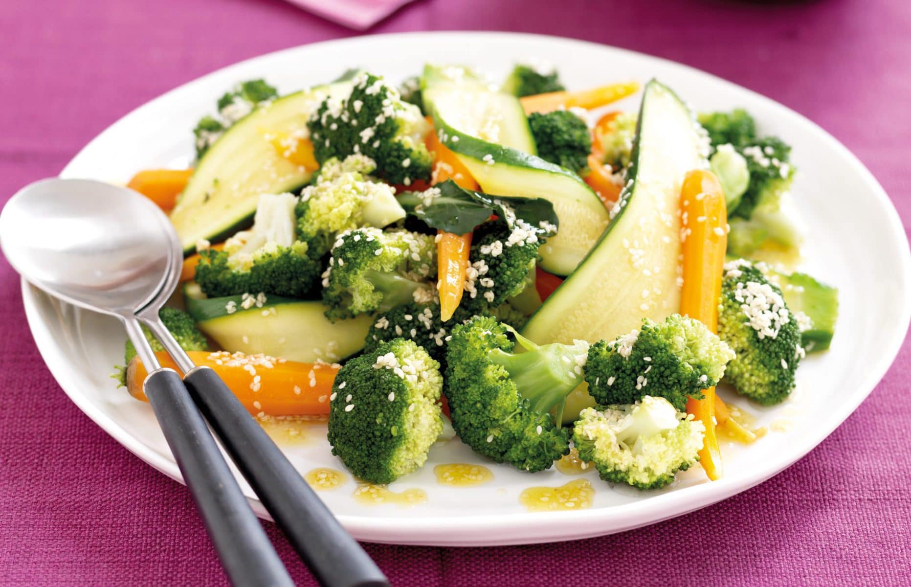 Steamed veges with sesame and honey