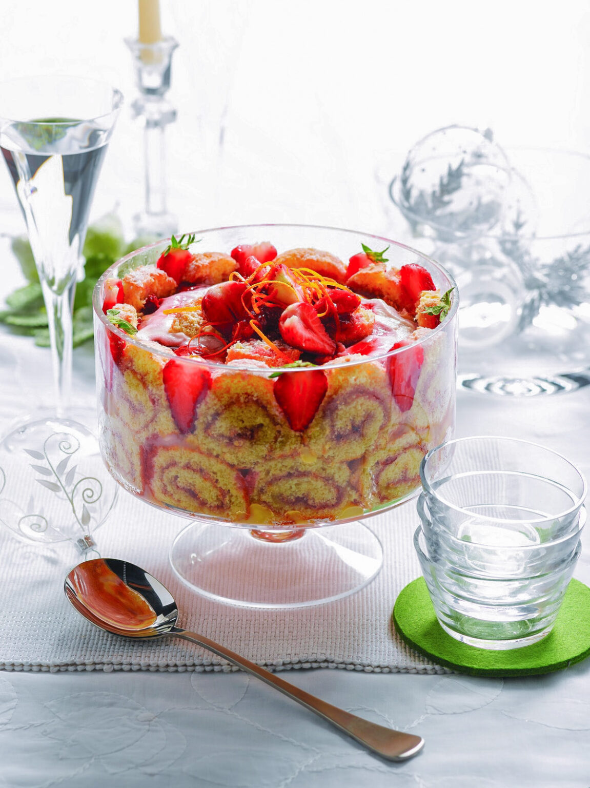 Strawberry Cointreau trifle