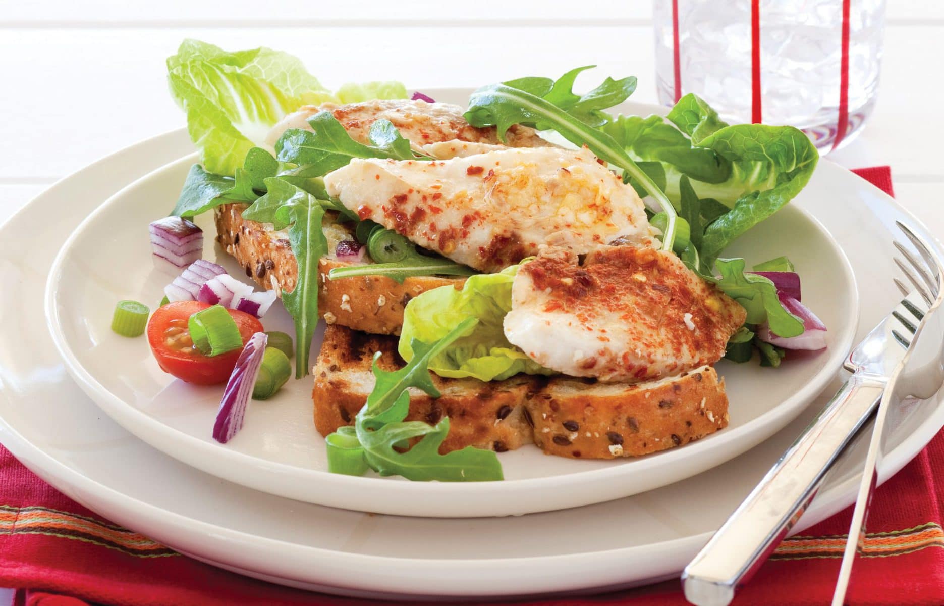 Summer fish open sandwich