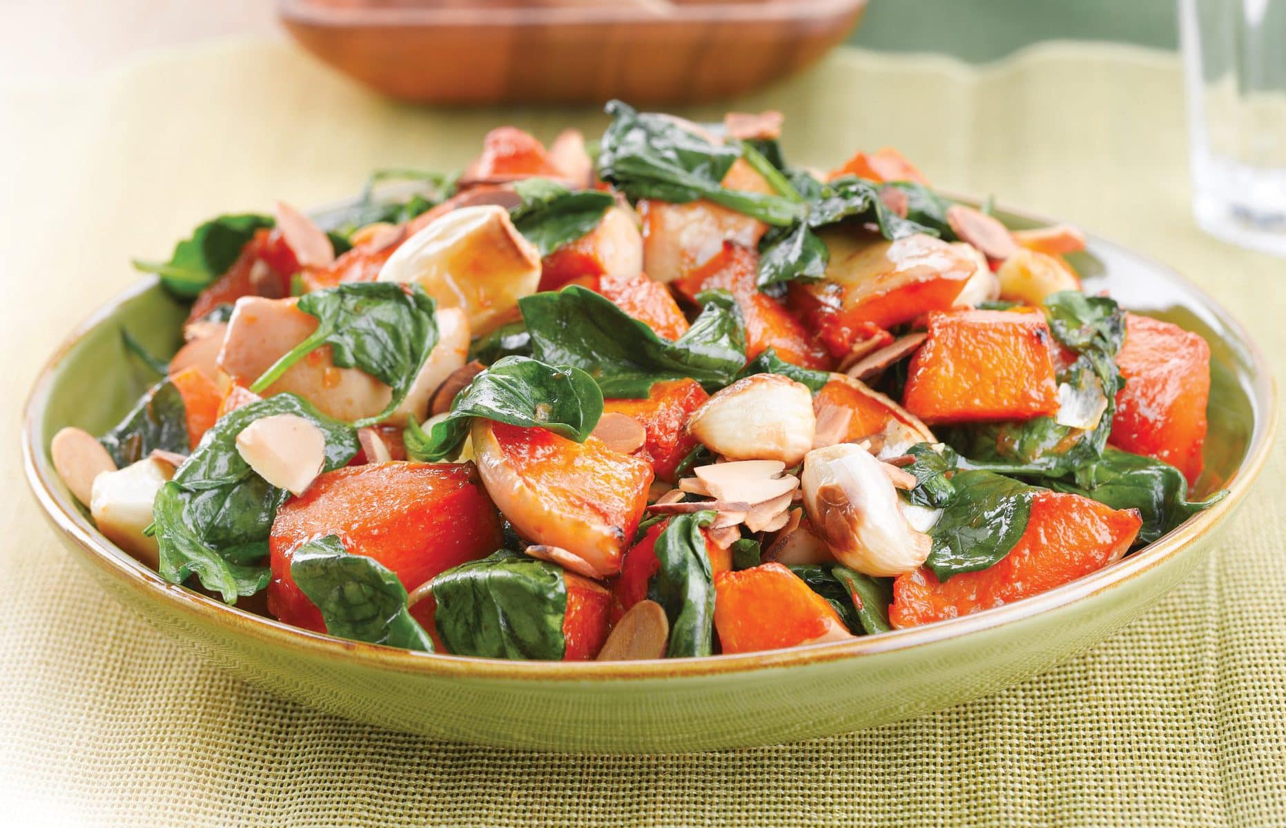 Sweet roasted butternut and garlic with almonds