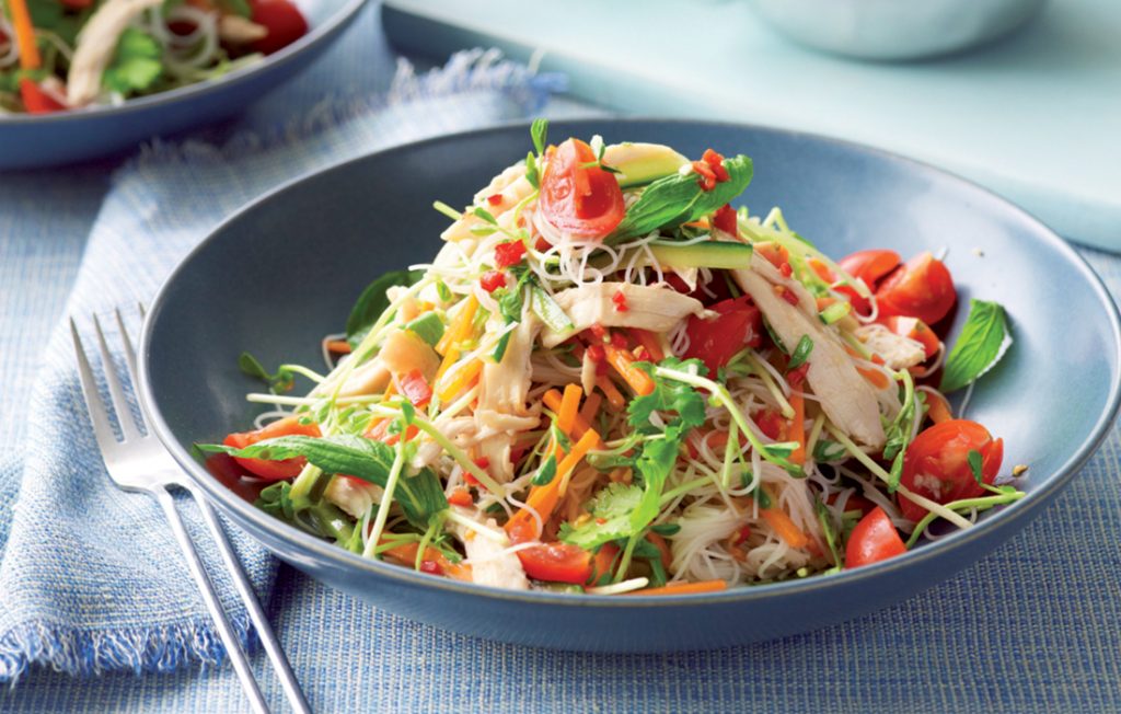 Sweet chilli chicken and noodle salad