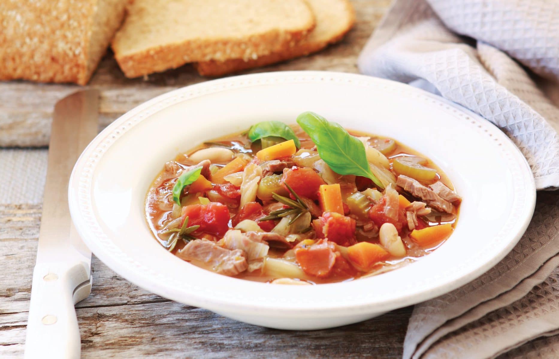 Tasty lamb and bean soup