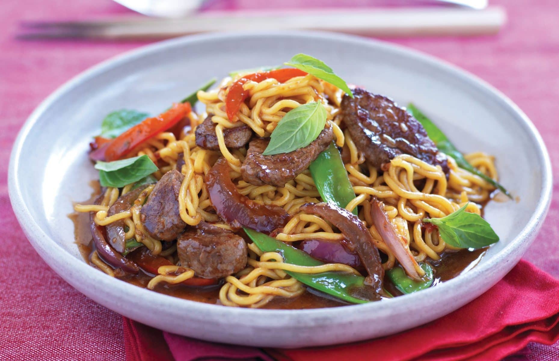 Thai beef, chilli and basil stir-fry