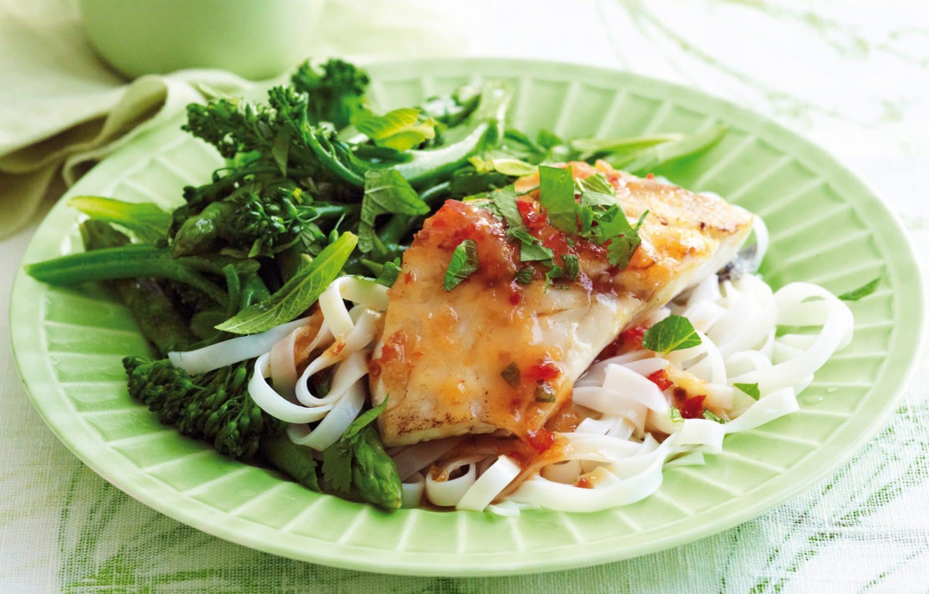 Thai-style fish with fresh herbs