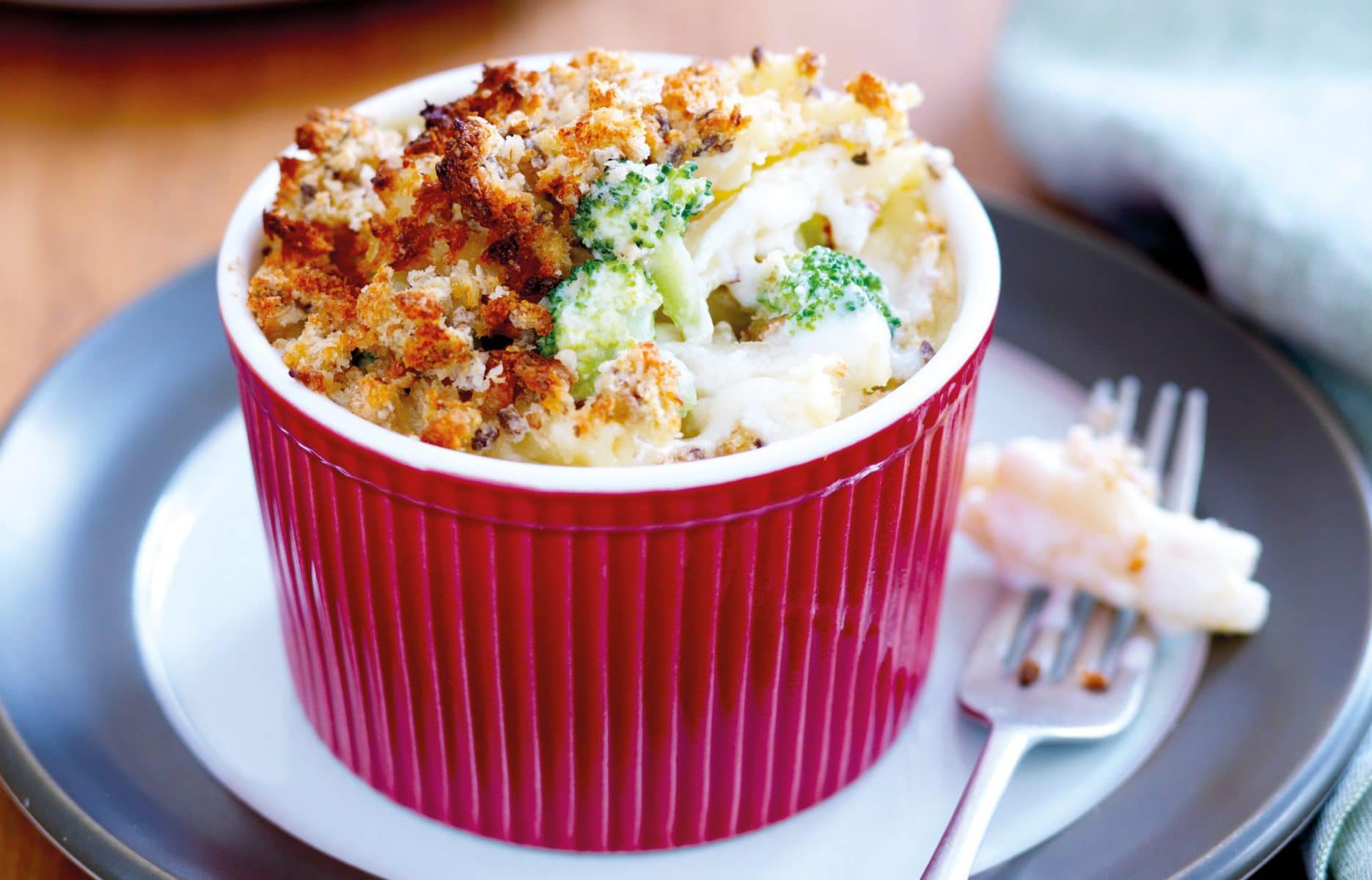 Three-cheese macaroni bake