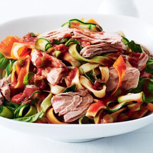 Tuna and vegetable fettuccine