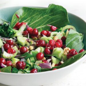 Warm bok choy and cranberry salad