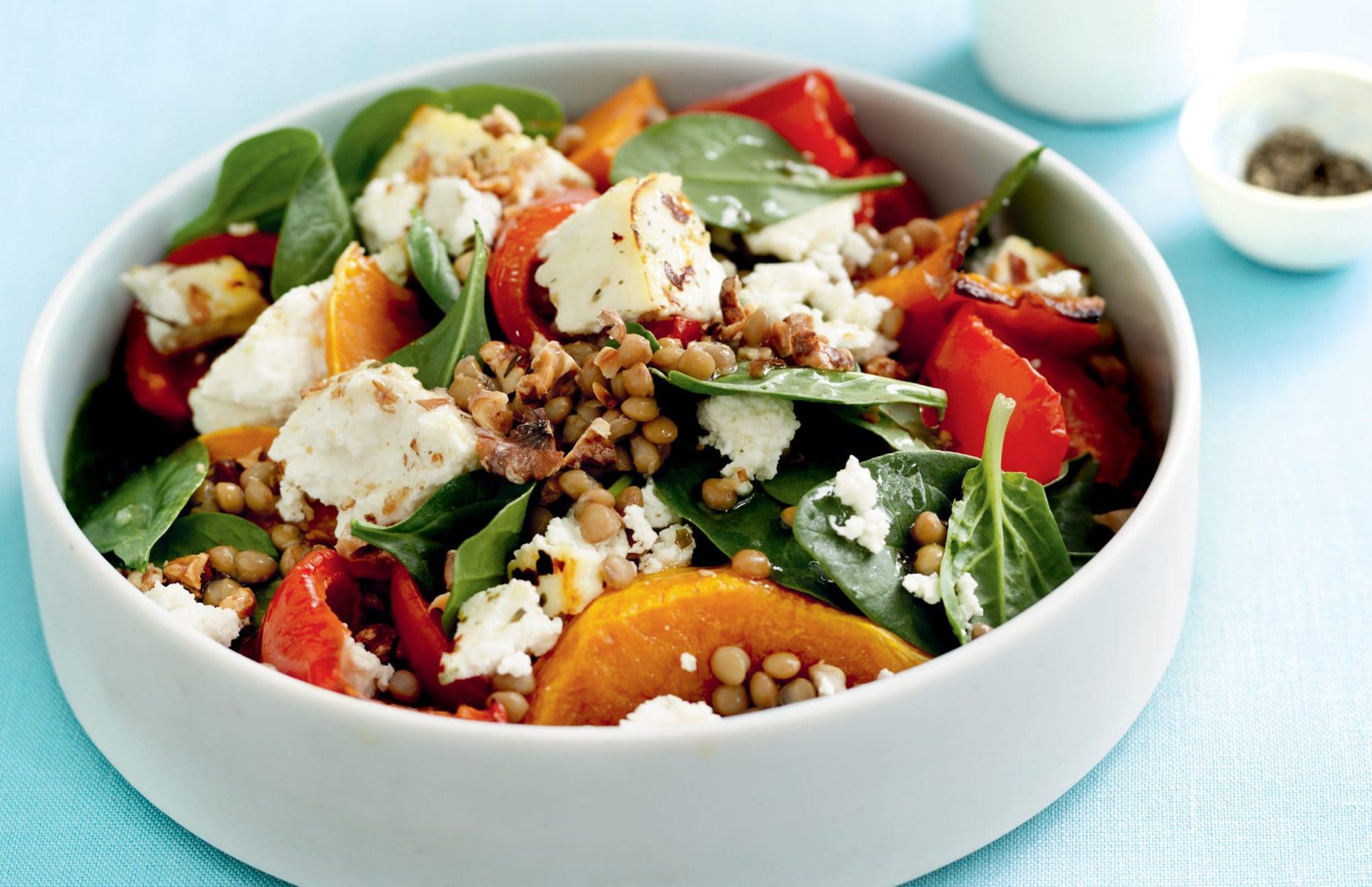 Warm ricotta and roasted pumpkin salad