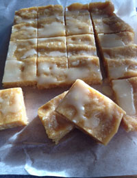 Variations on almond, coconut and lemon slice
