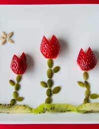 Strawberry tulips