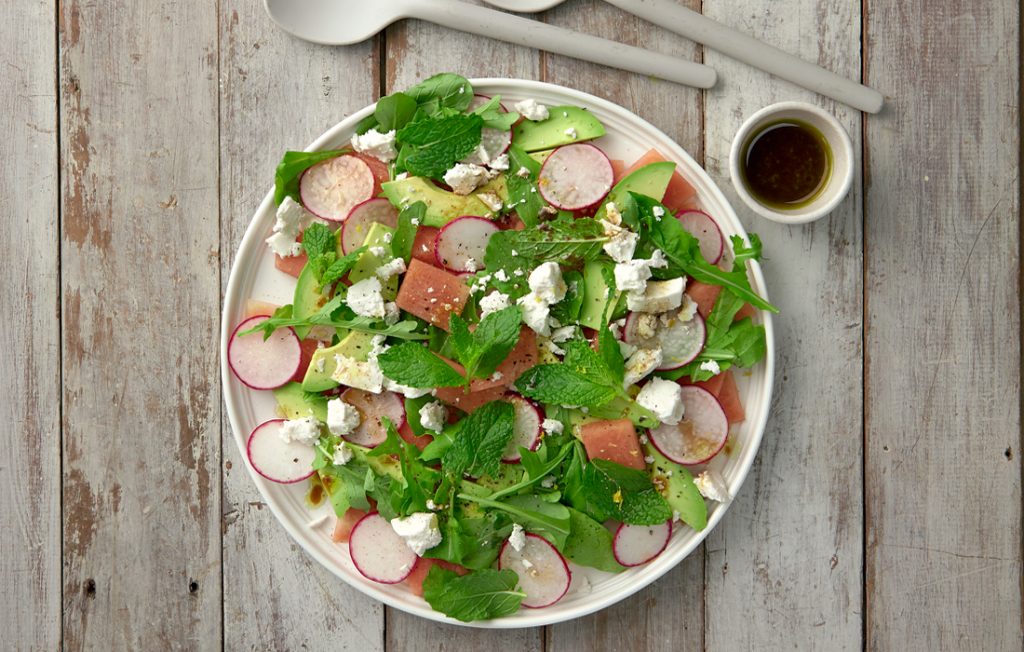 Avocado and watermelon salad