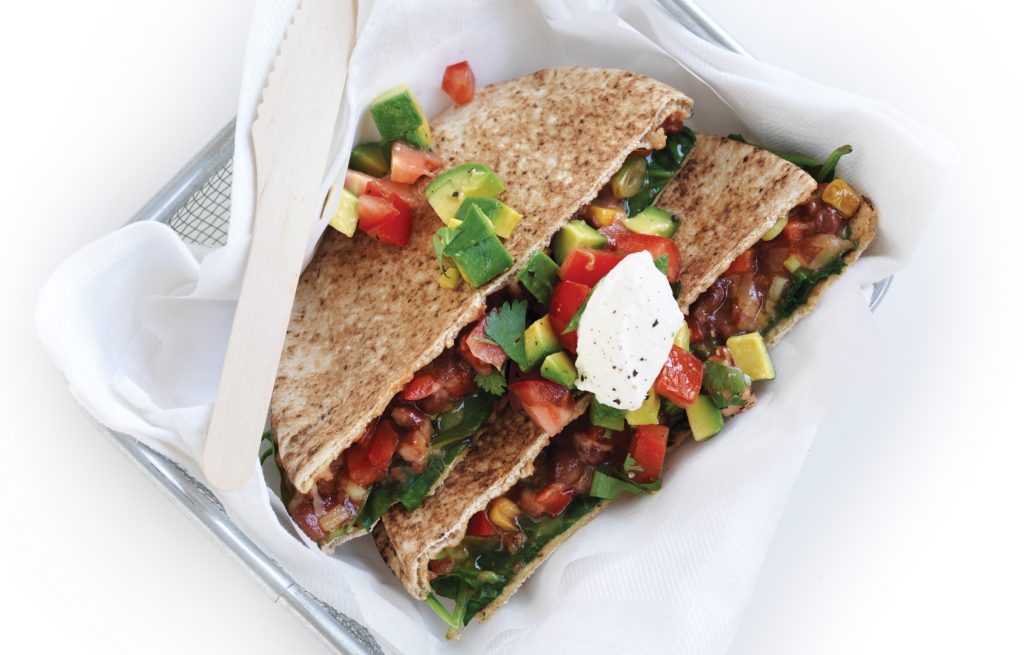 Bean quesadilla with tomato salsa Bean quesadilla with tomato salsa