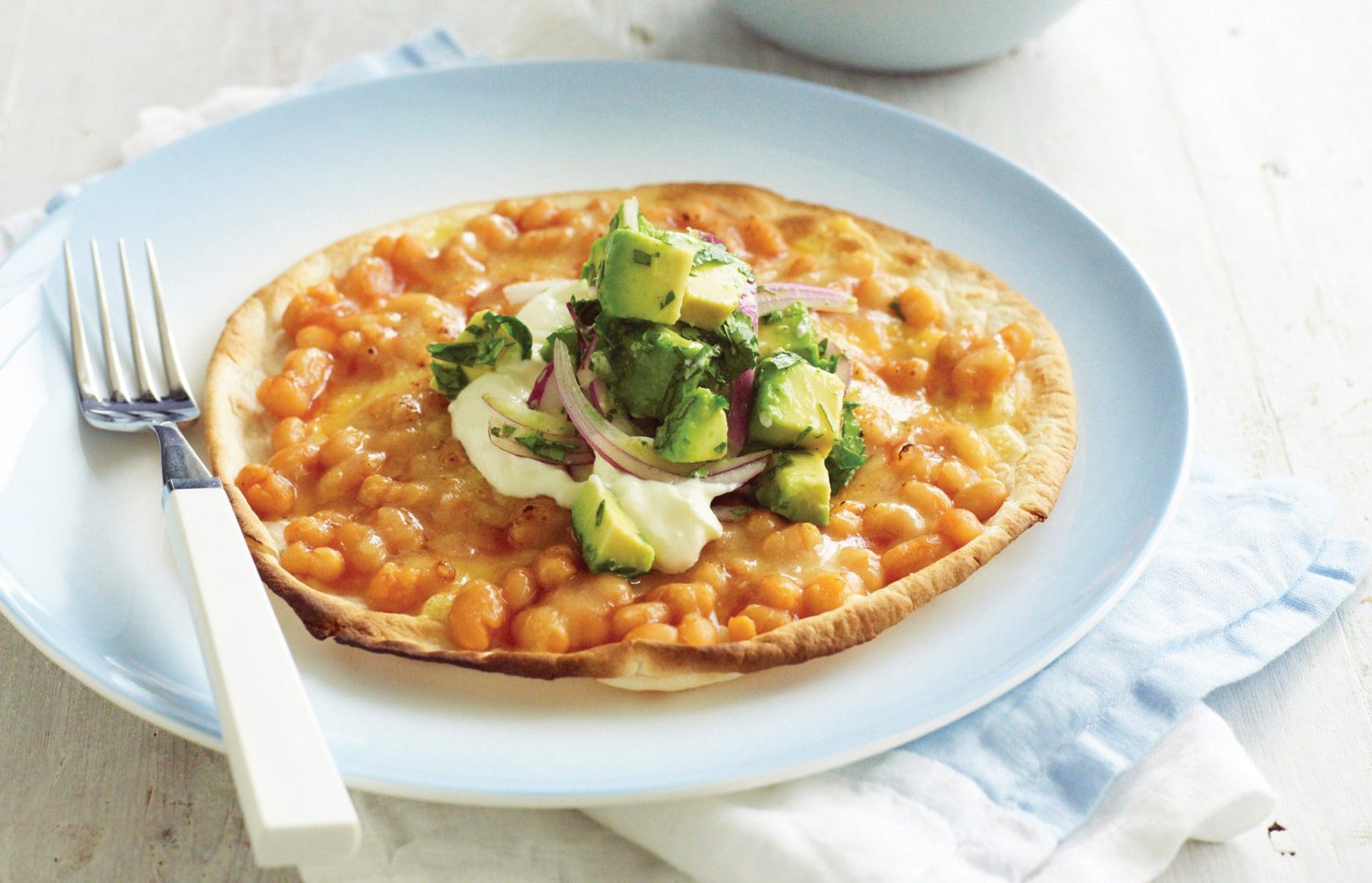 Baked bean pizza