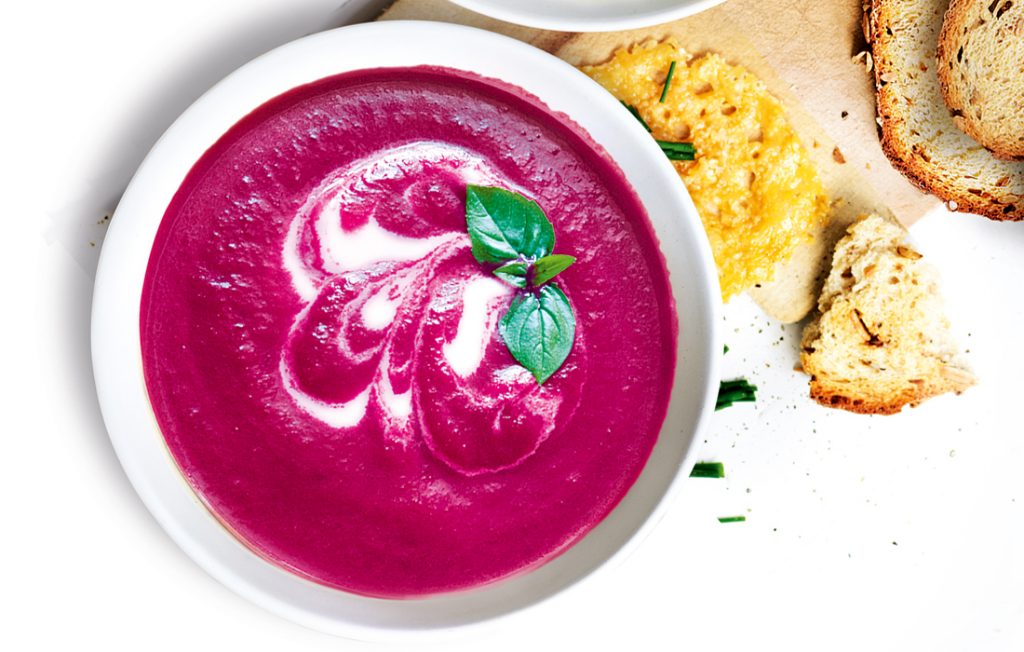 Beetroot, apple and ginger soup