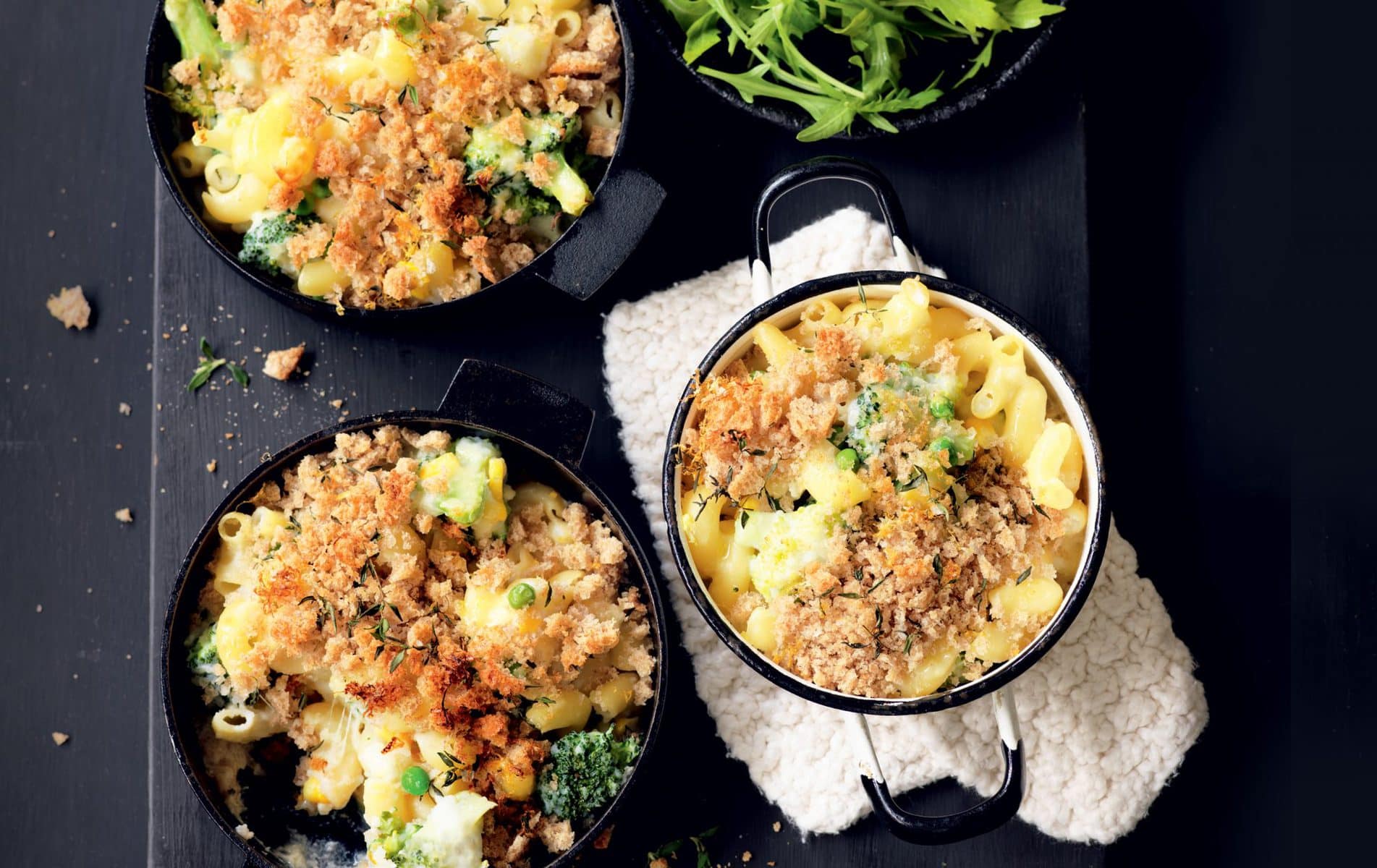 Cauliflower mac ’n’ cheese with rye crumbs