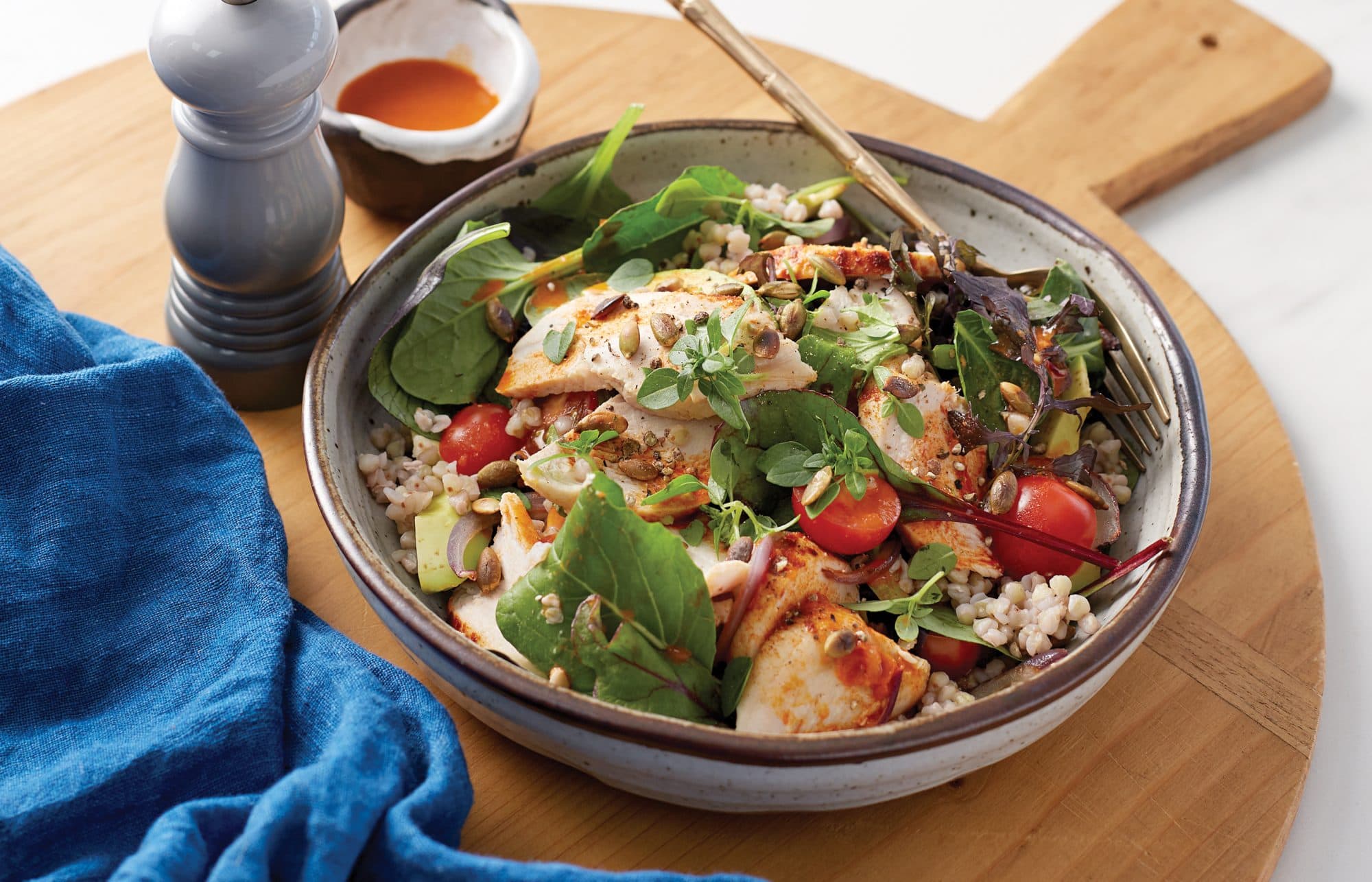 Smoky paprika chicken and avocado salad