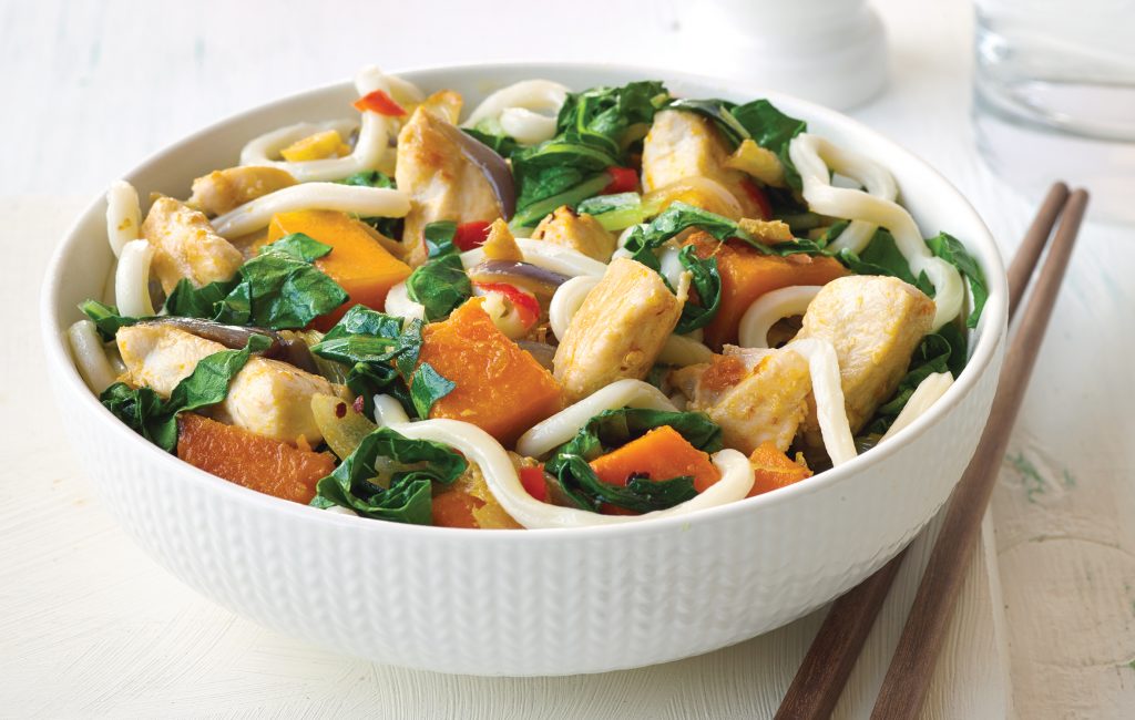 Chicken and pumpkin stir-fry