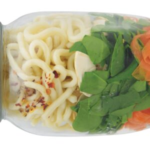 Chicken miso noodles in a jar