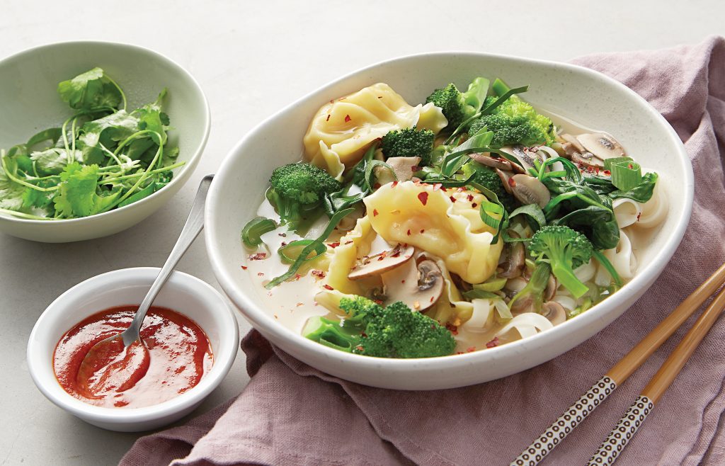 Chicken noodle and dumpling soup
