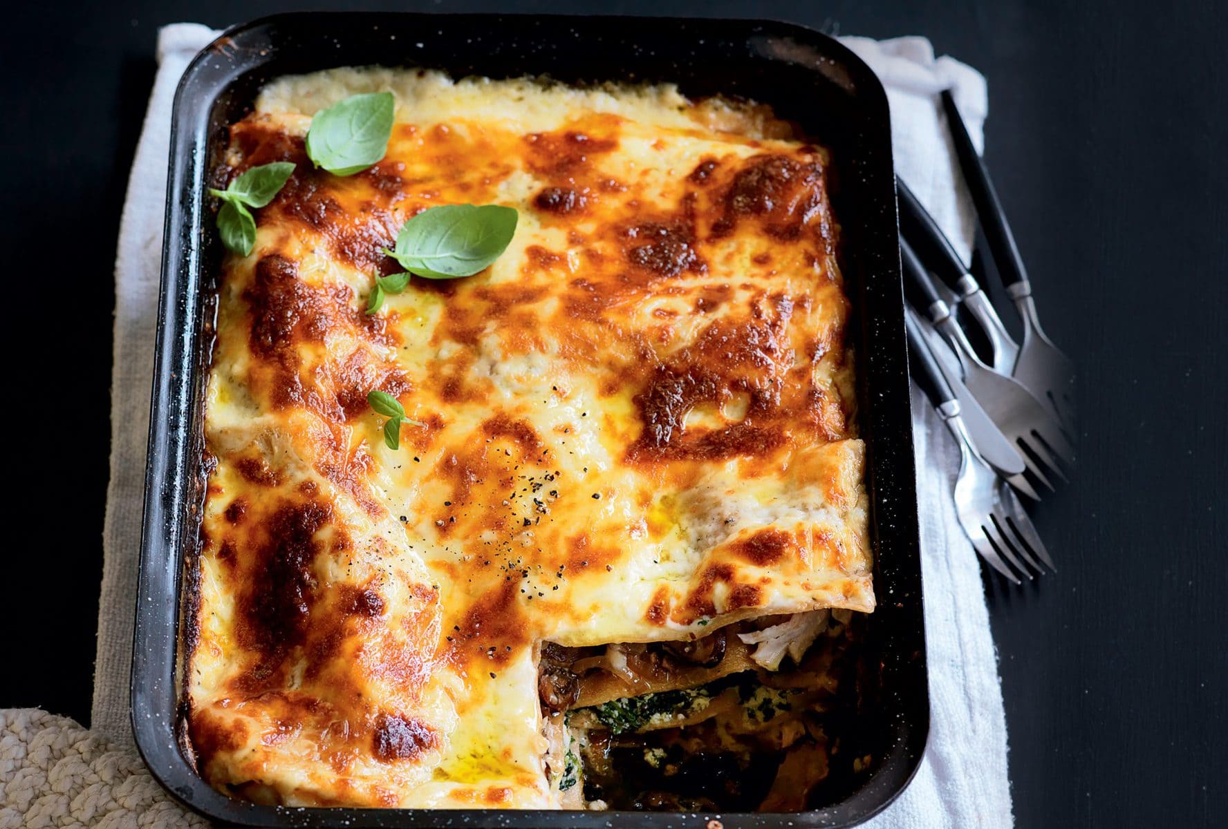 Chicken, pumpkin and ricotta lasagne