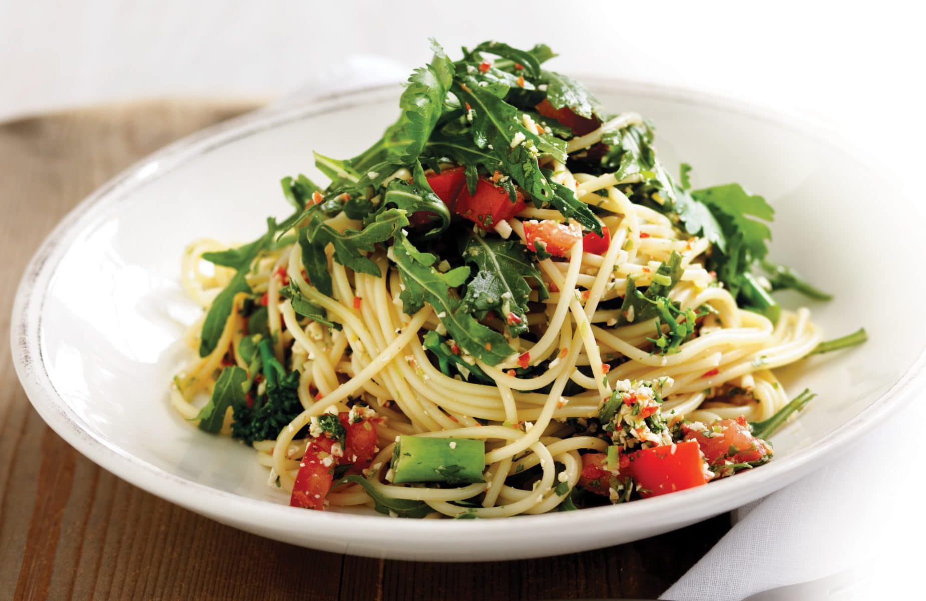 Chilli-pesto pasta