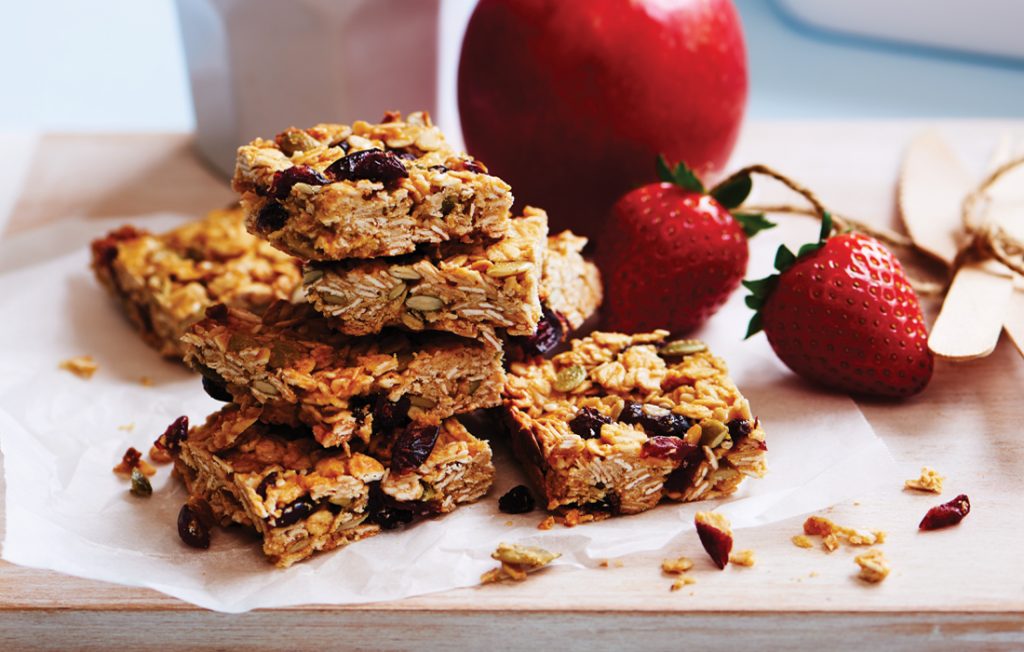 Cranberry, oat and seed bars