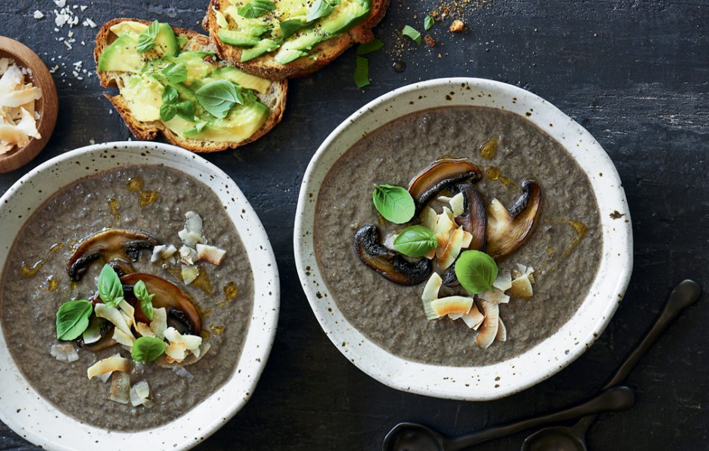 Creamy mushroom and coconut soup