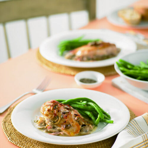 Creamy chicken and ham bake