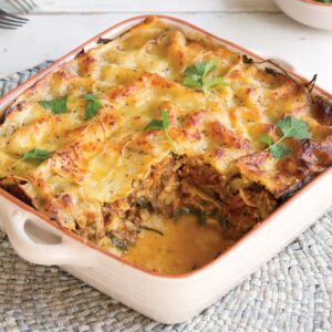 Curried beef lasagne